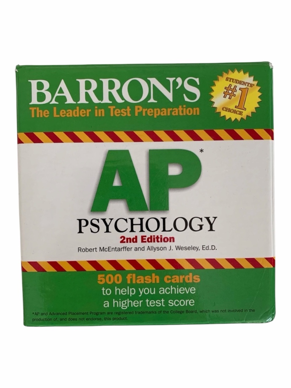 Barron’s AP Psychology Flash Cards Test Prep 500 PCS 2nd Edition Ring Included